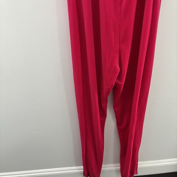 Fashion Nova Velvet dress jumpsuit Hot pink Rhinestone Straps Barbiecore party - Picture 10 of 16